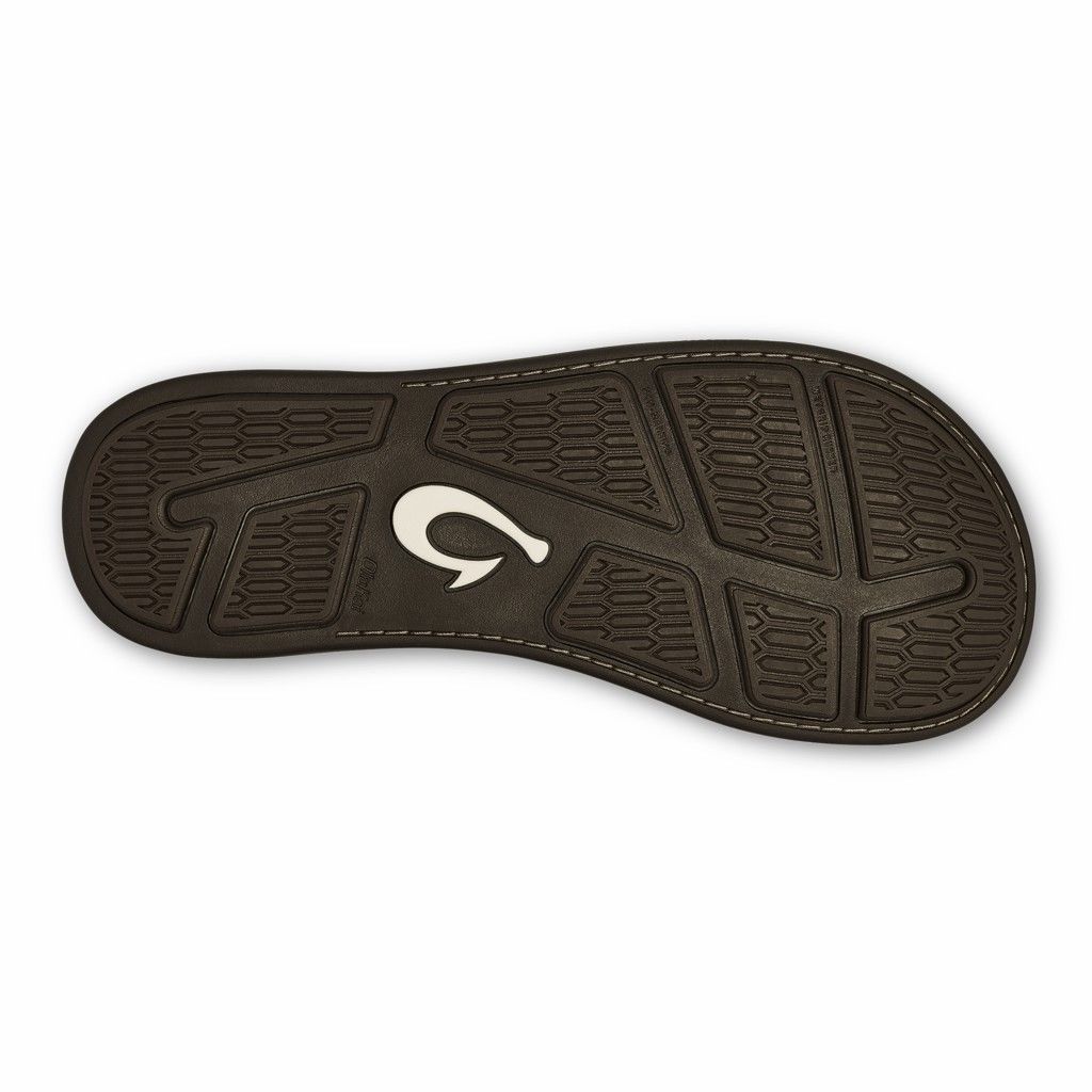 Olukai Men's Tuahine Flip Flop - Dark Wood US463-950